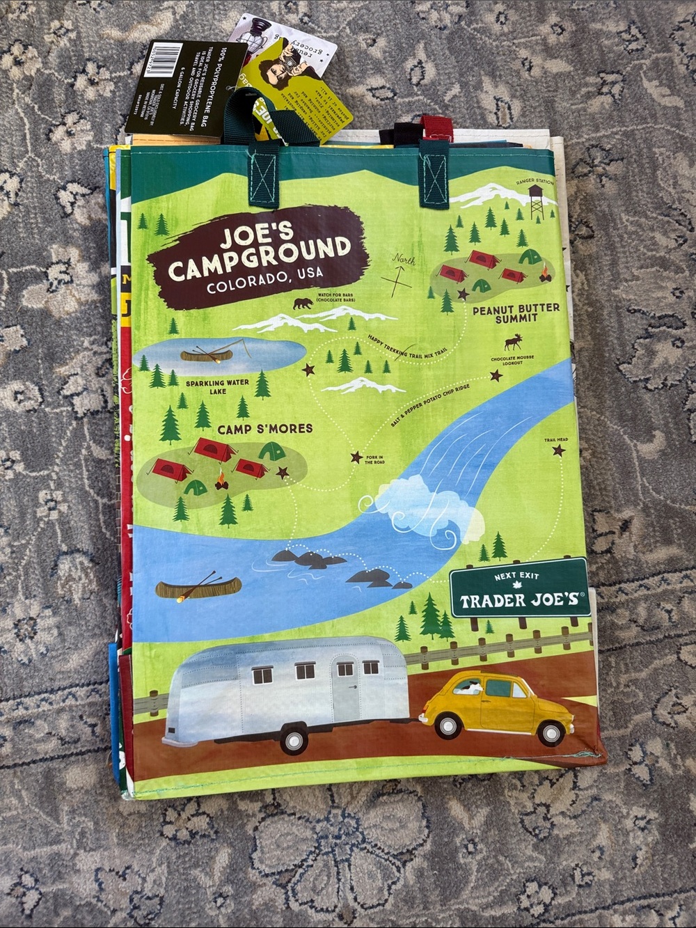 NWT 5 Trader Joe's Reusable Tote Bag Set — Colorful State & Camp Designs - Picture 11 of 12